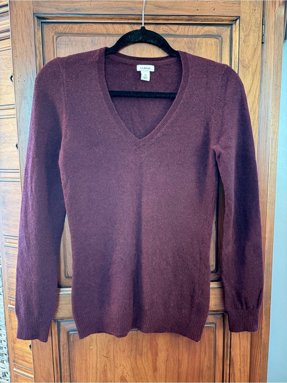 L.L. Bean Women's V-Neck Sweater in Wine